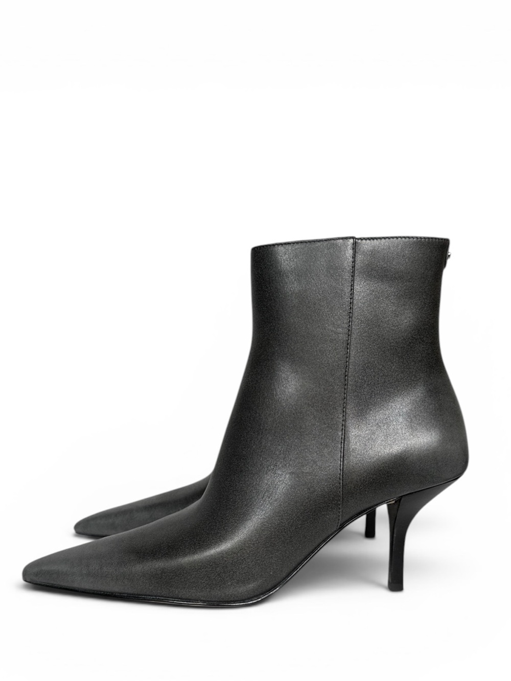 MICHAEL KORS SELENA HEELED BOOTIE STORM OMBRÉ GRAY BURNISHED LEATHER **NIB** - Picture 5 of 13